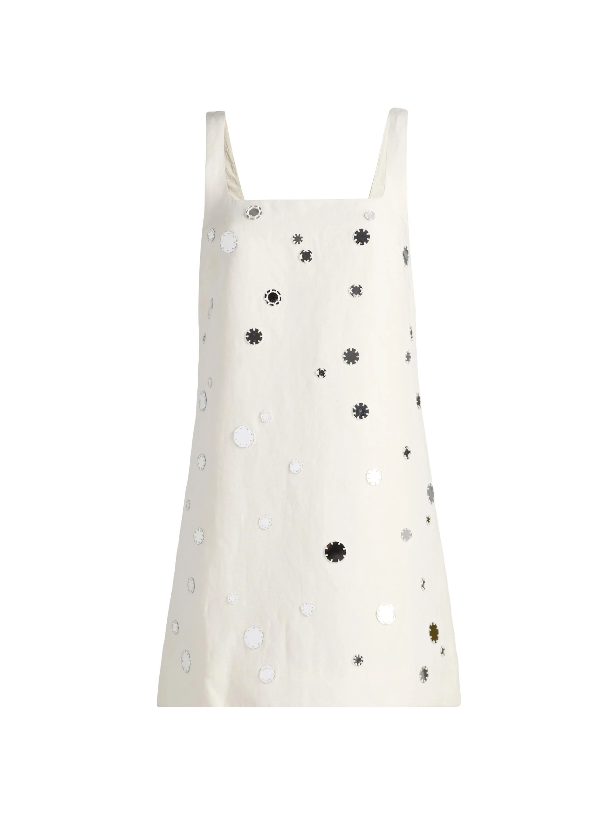 Women's Barton Mirror Embellished Linen-Blend Minidress - Cream - 1