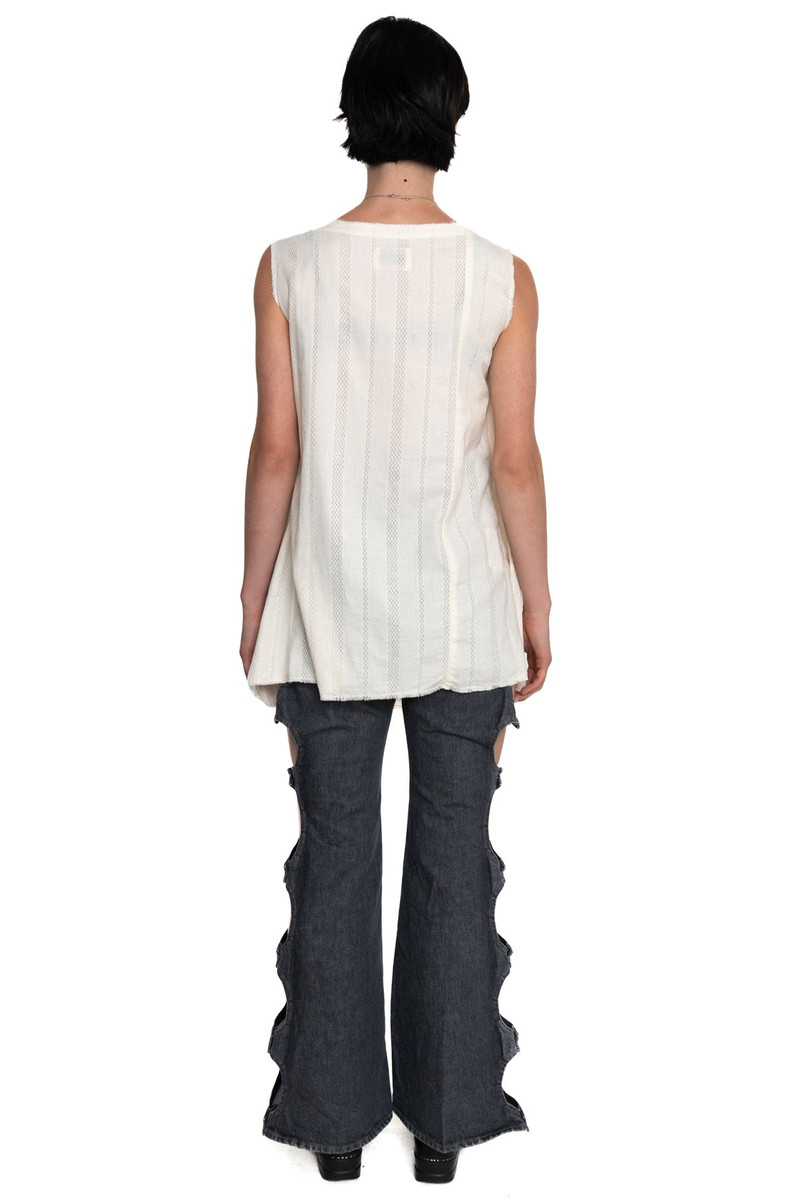 14oz Black Denim FREE WHEEL Flare Pants 5