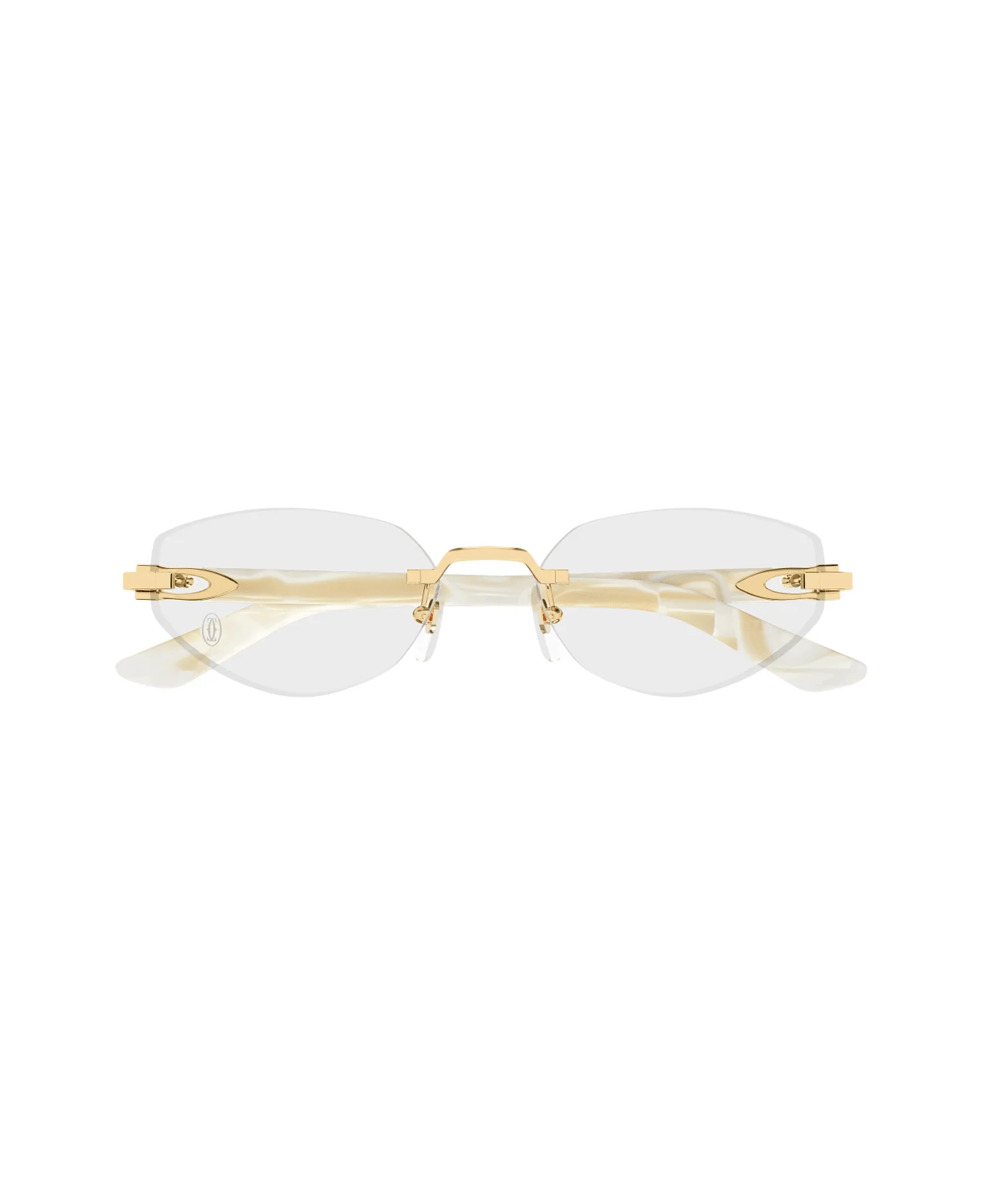 Cartier Ct0609o Décor C Allongé De Cartier 003 Gold Ivory Glasses - 1