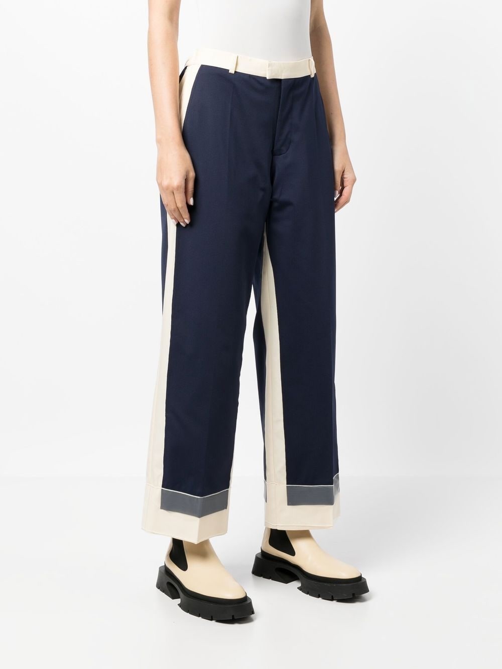 two-tone tailored trousers - 3
