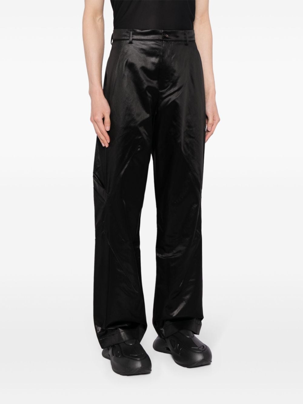 Melsas Darted loose-fit satin trousers - 3