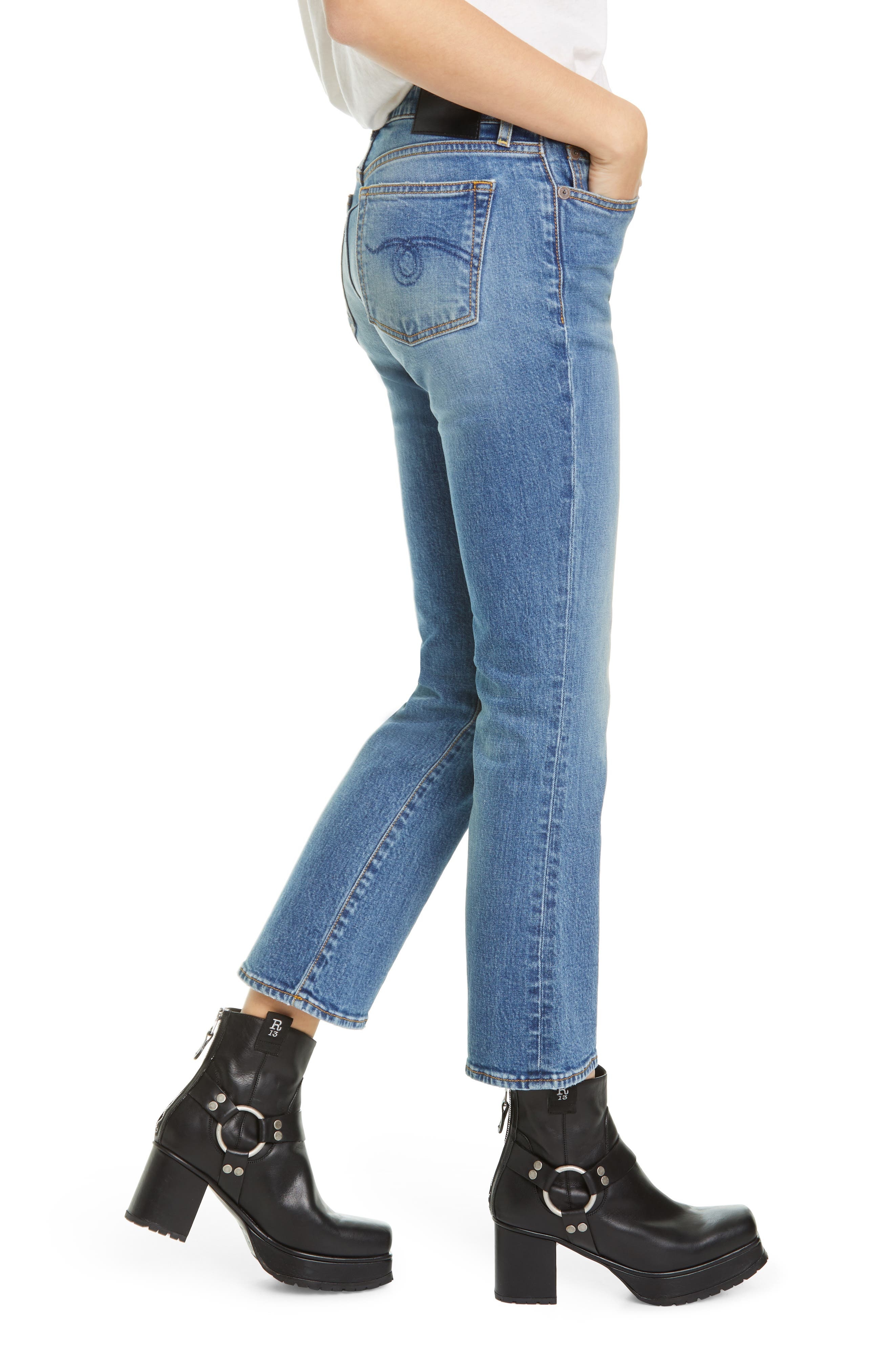 High Waist Kick Fit Crop Jeans - 3