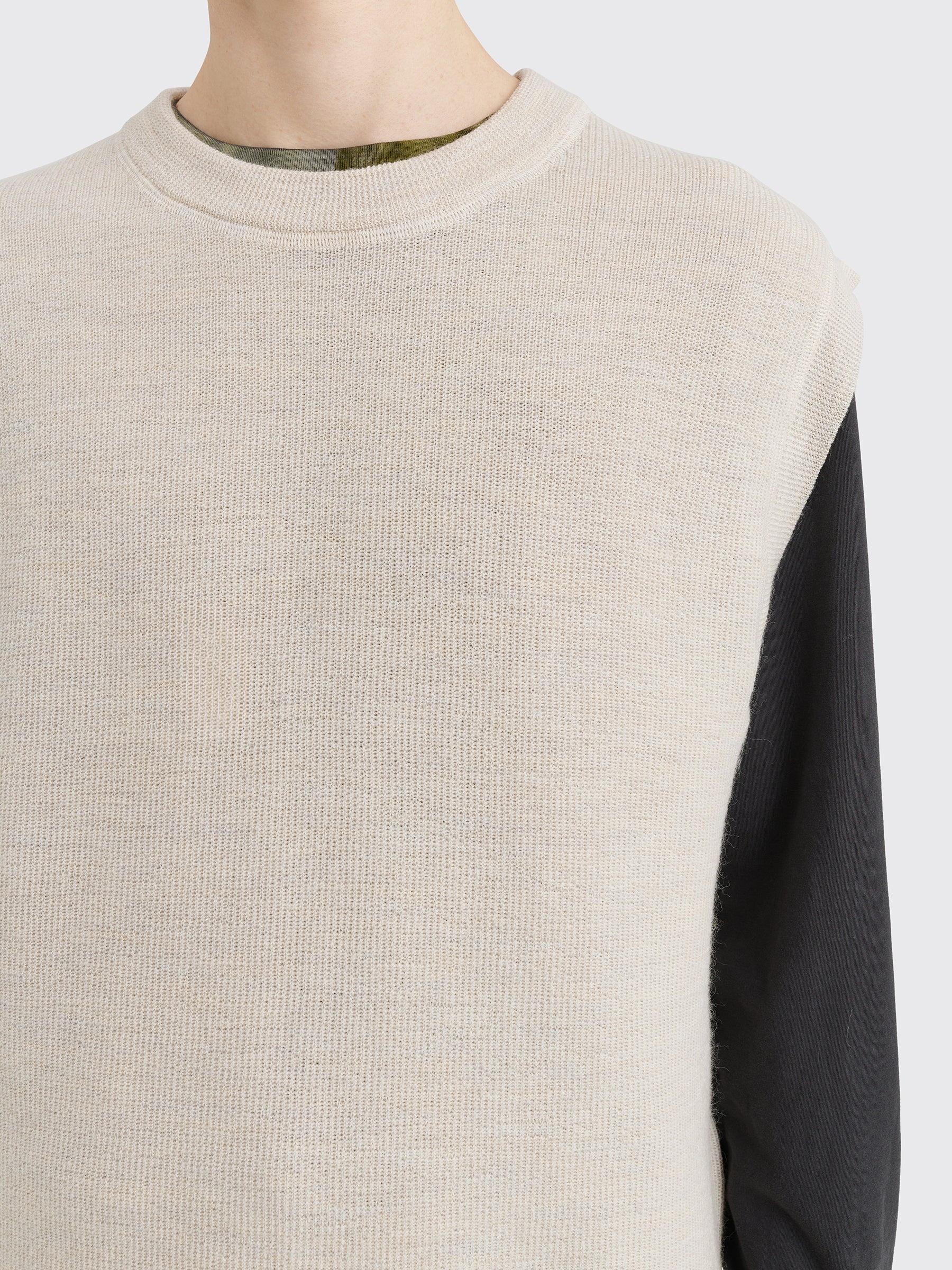 MARGARET HOWELL MHL CREW NECK SLIPOVER UTILITY WOOL CHALK - 5