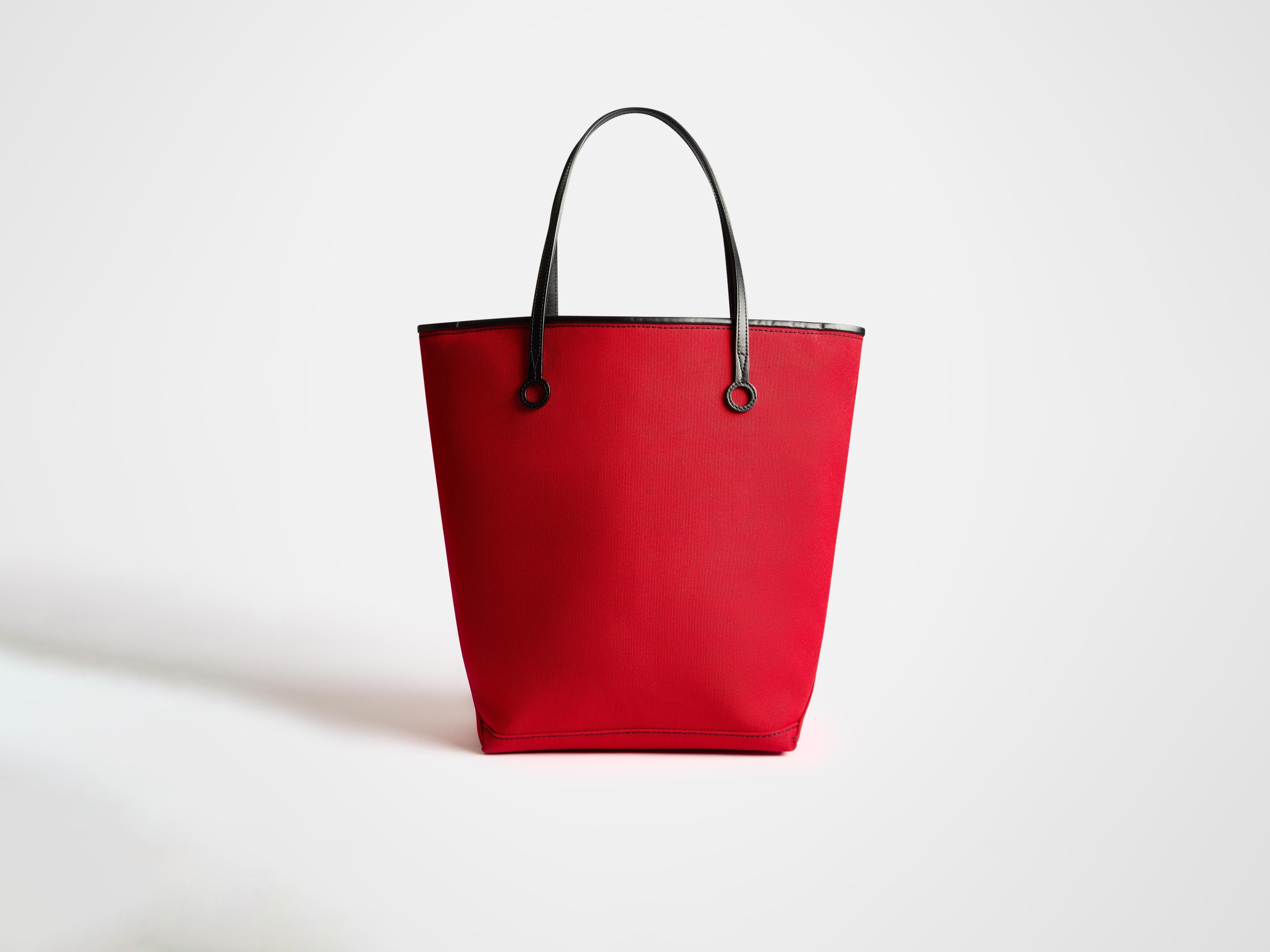 LARGE ANCHOR CANVAS TOTE IN RED - 3