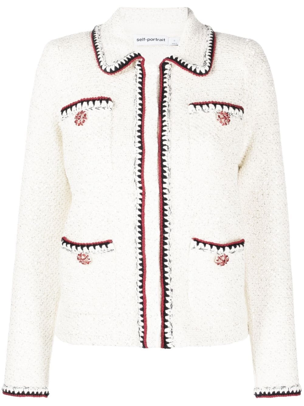 sequin-embellished knitted jacket - 1