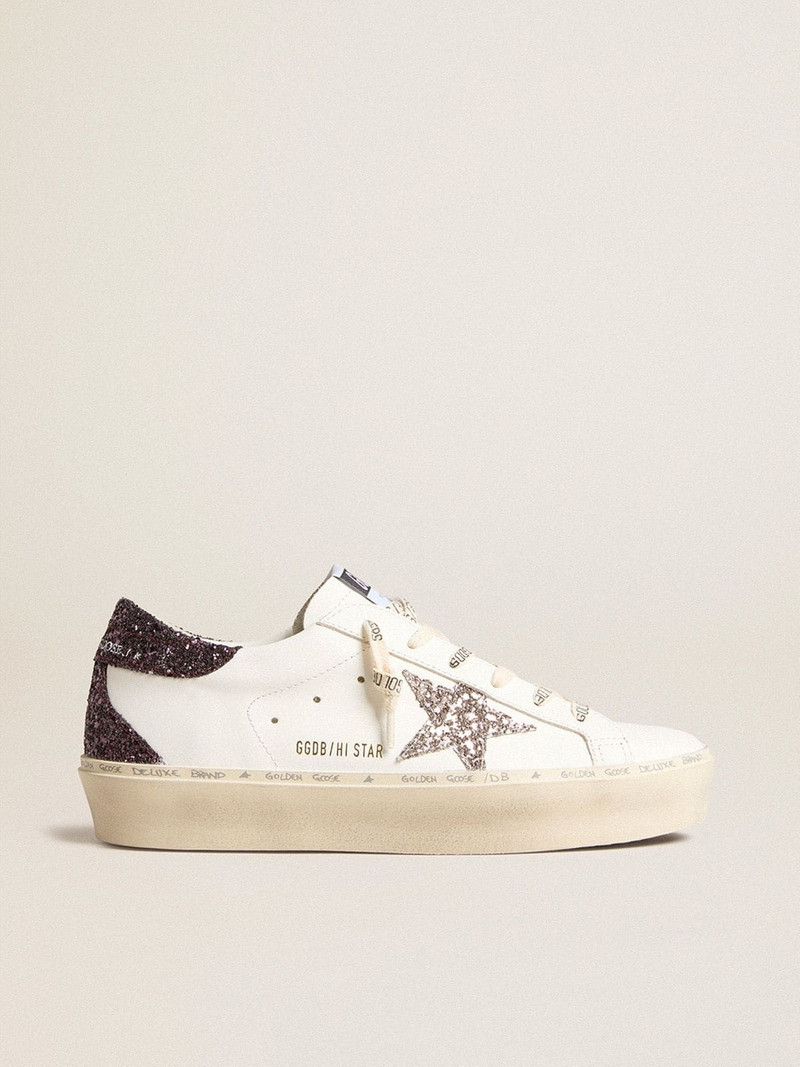 Women’s Hi Star with silver glitter star and ruby red glitter heel tab - 1