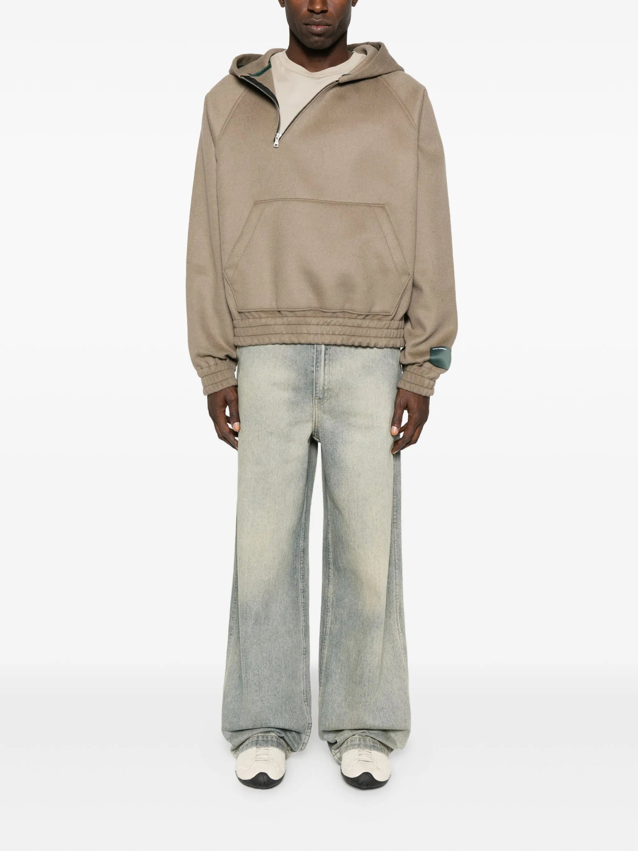 half-zip knitted hoodie - 2