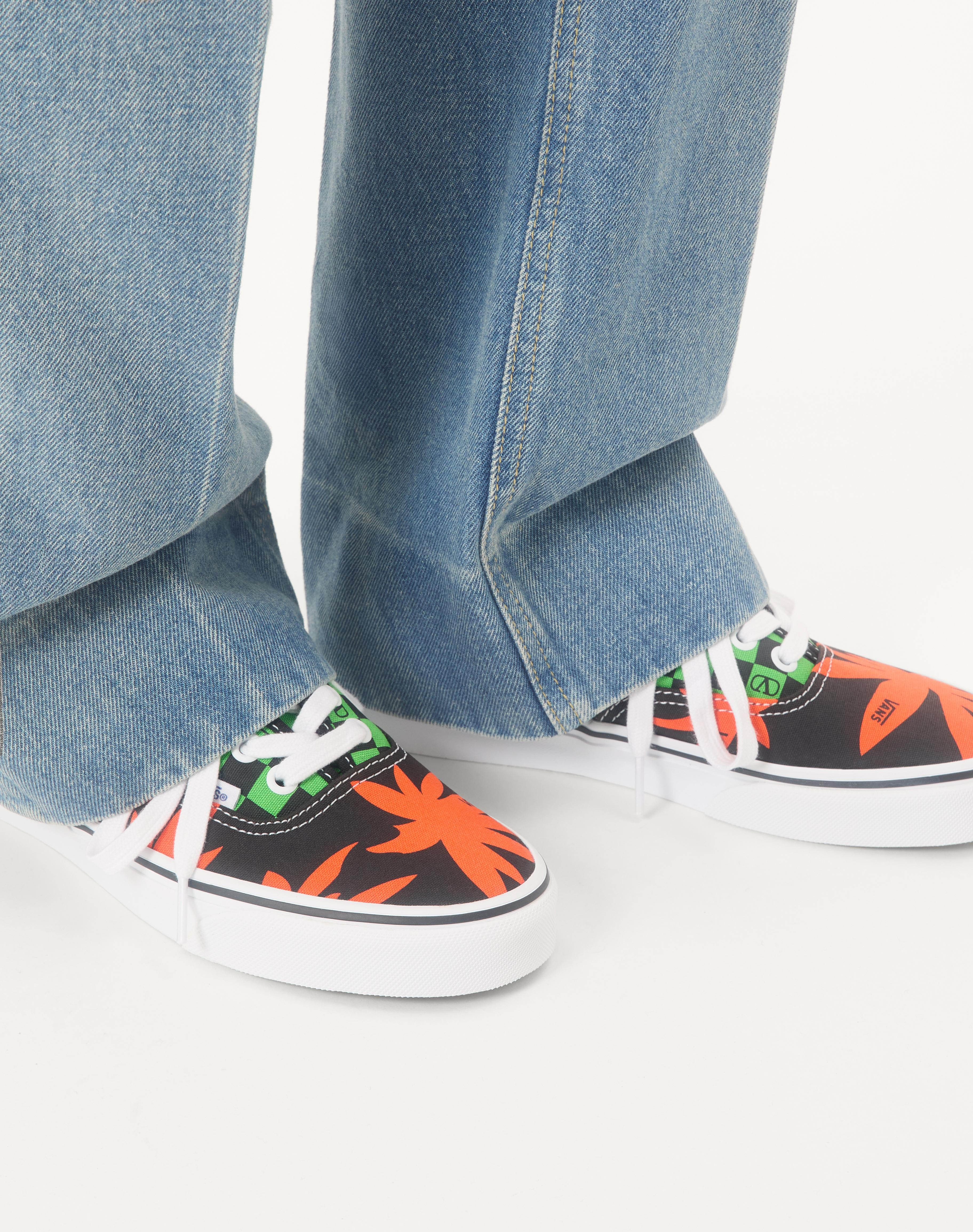 VALENTINO GARAVANI AND VANS LOW-TOP FABRIC TRAINER WITH VLOGO CHECKERBOARD PRINT AND TROPICAL LEAVES - 2