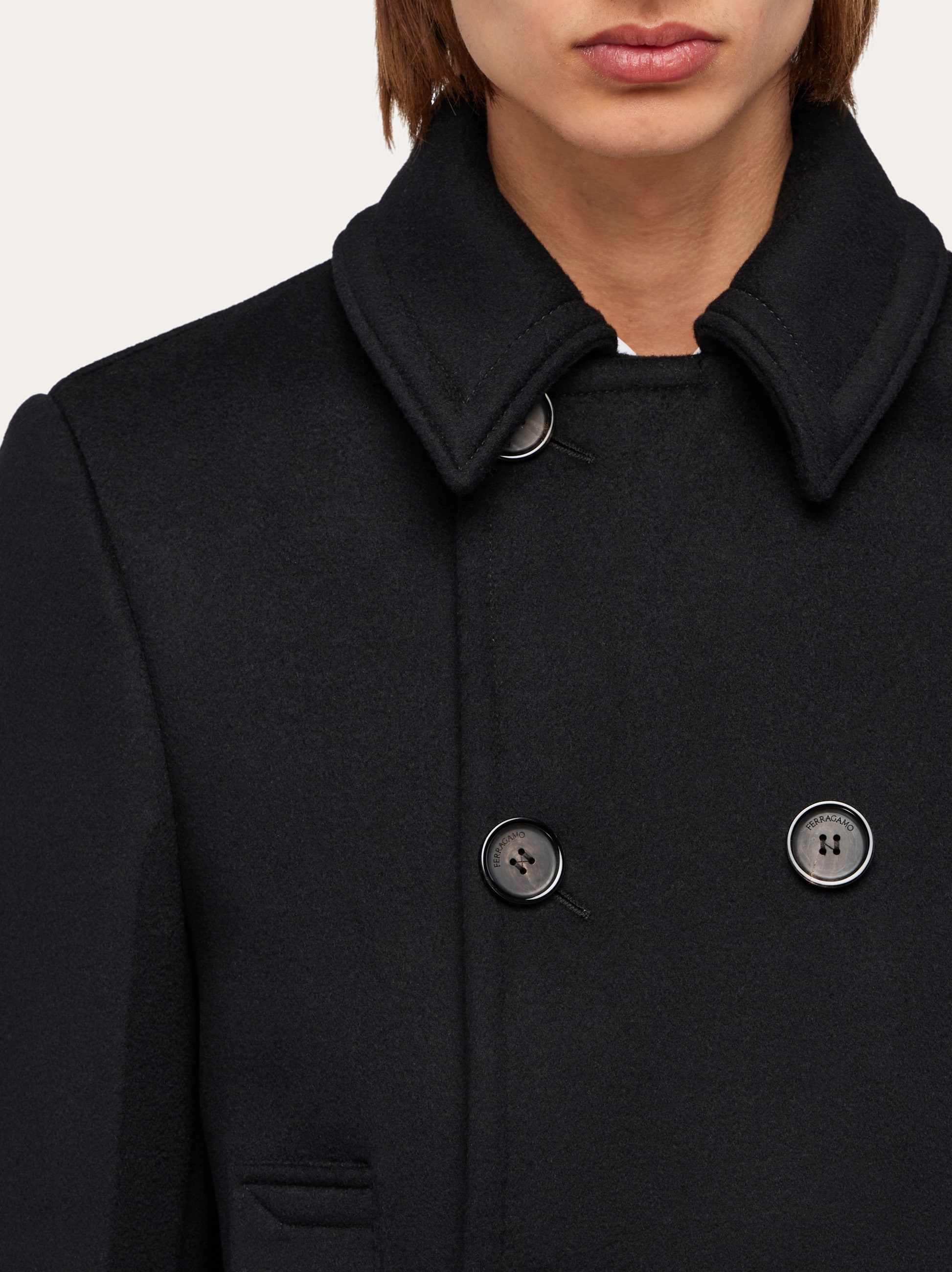 Wool and cashmere peacoat - 5