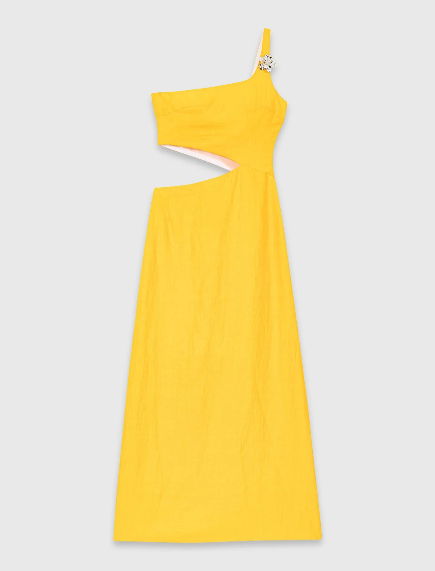 Asymmetrical linen-blend dress - 1