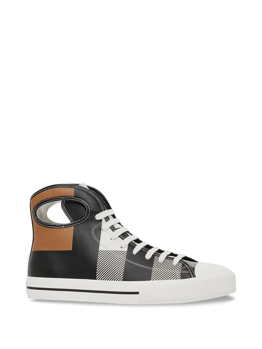 check-print high-top sneakers - 2