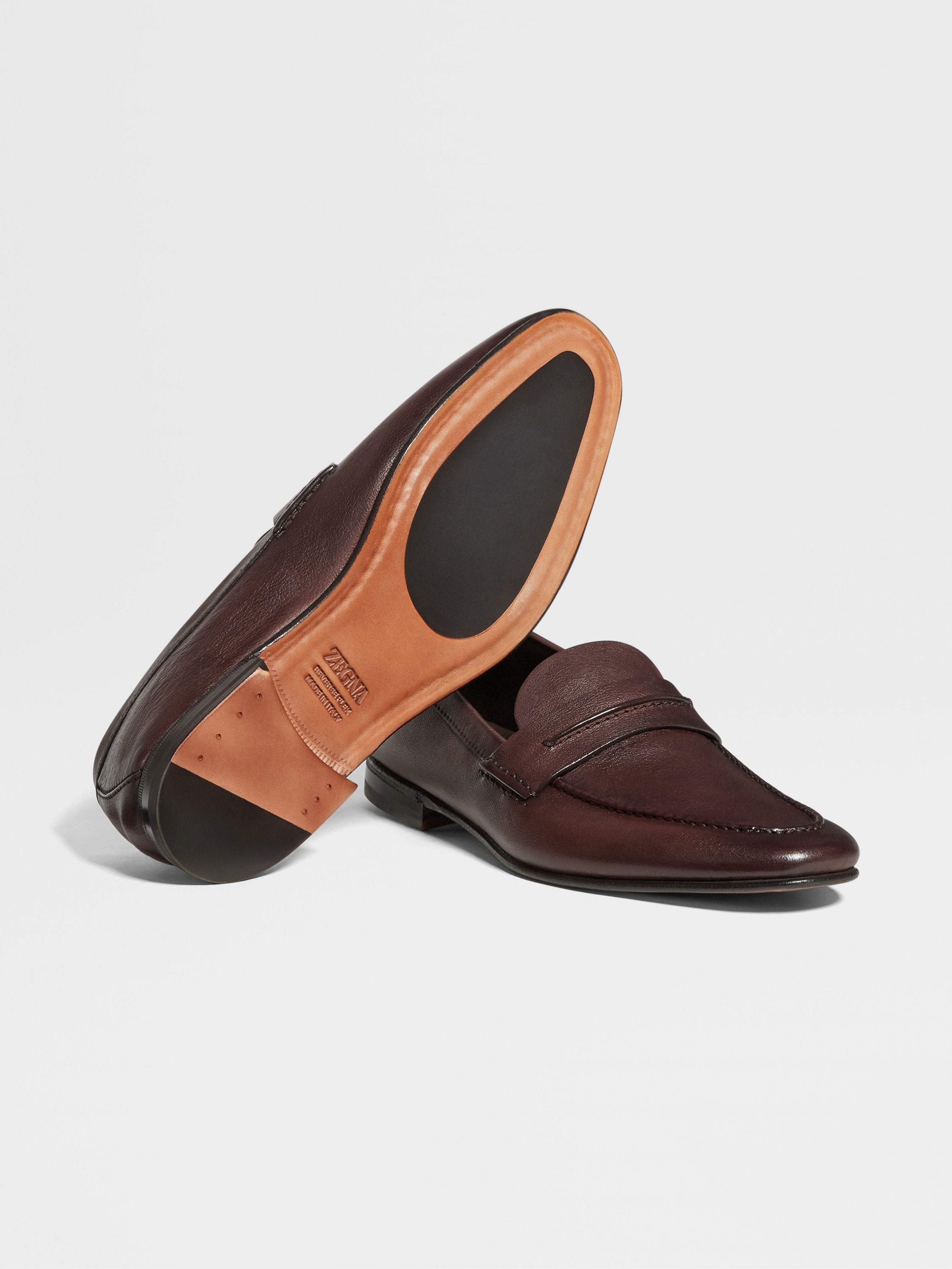 LIGHT BROWN NATURAL GRAIN LEATHER MOCASSIN LOAFER - 2