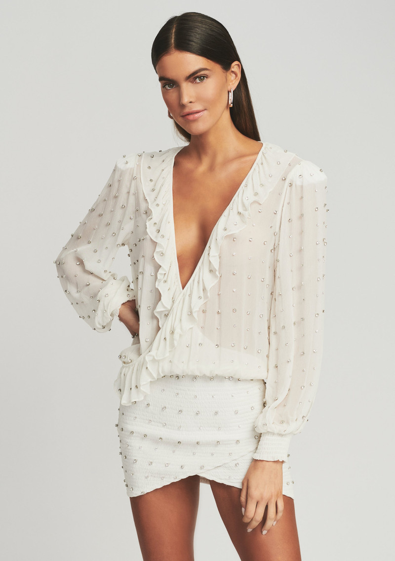 LENNON EMBELLISHED SILK CHIFFON DRESS 5