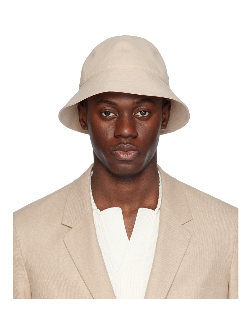 Beige Oasi Lino Bucket Hat - 1