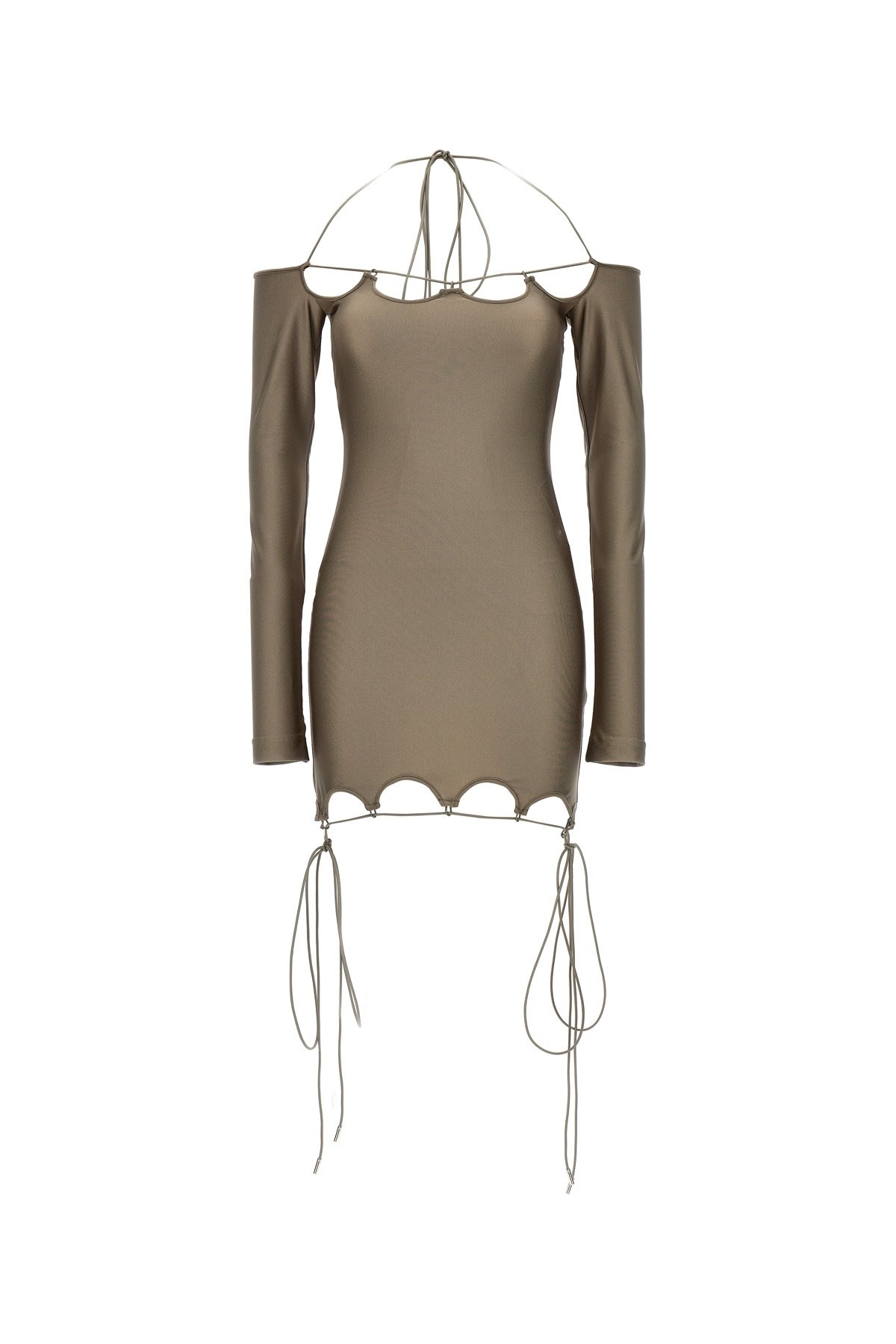 【関税込み】THE ATTICO 'Lyna' dress The Attico Lyna off-shoulder Minidress | Green | FARFETCH JO