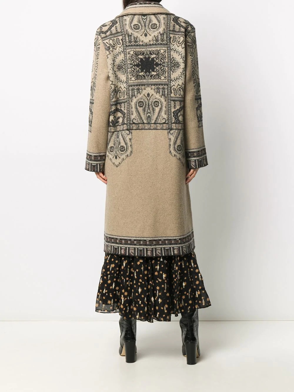 paisley print coat - 4