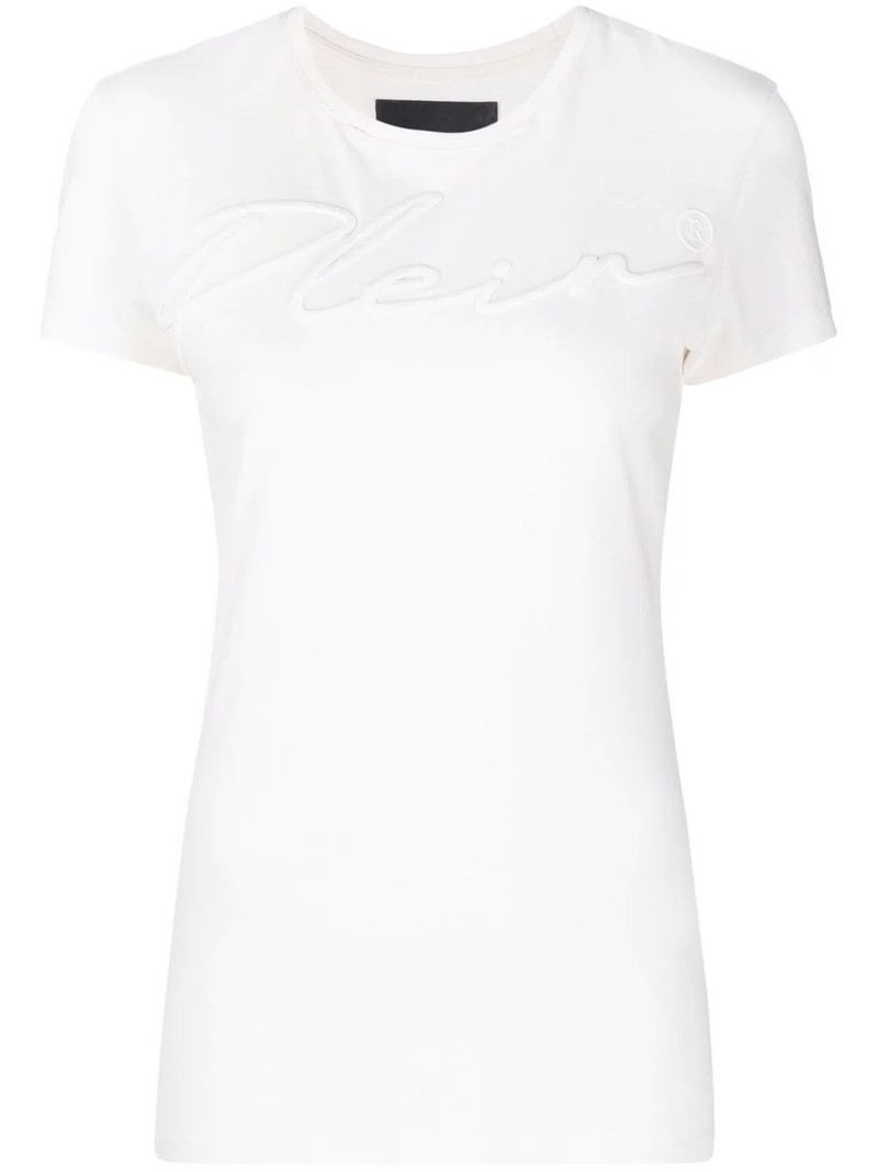 logo-embroidered cotton T-shirt 1