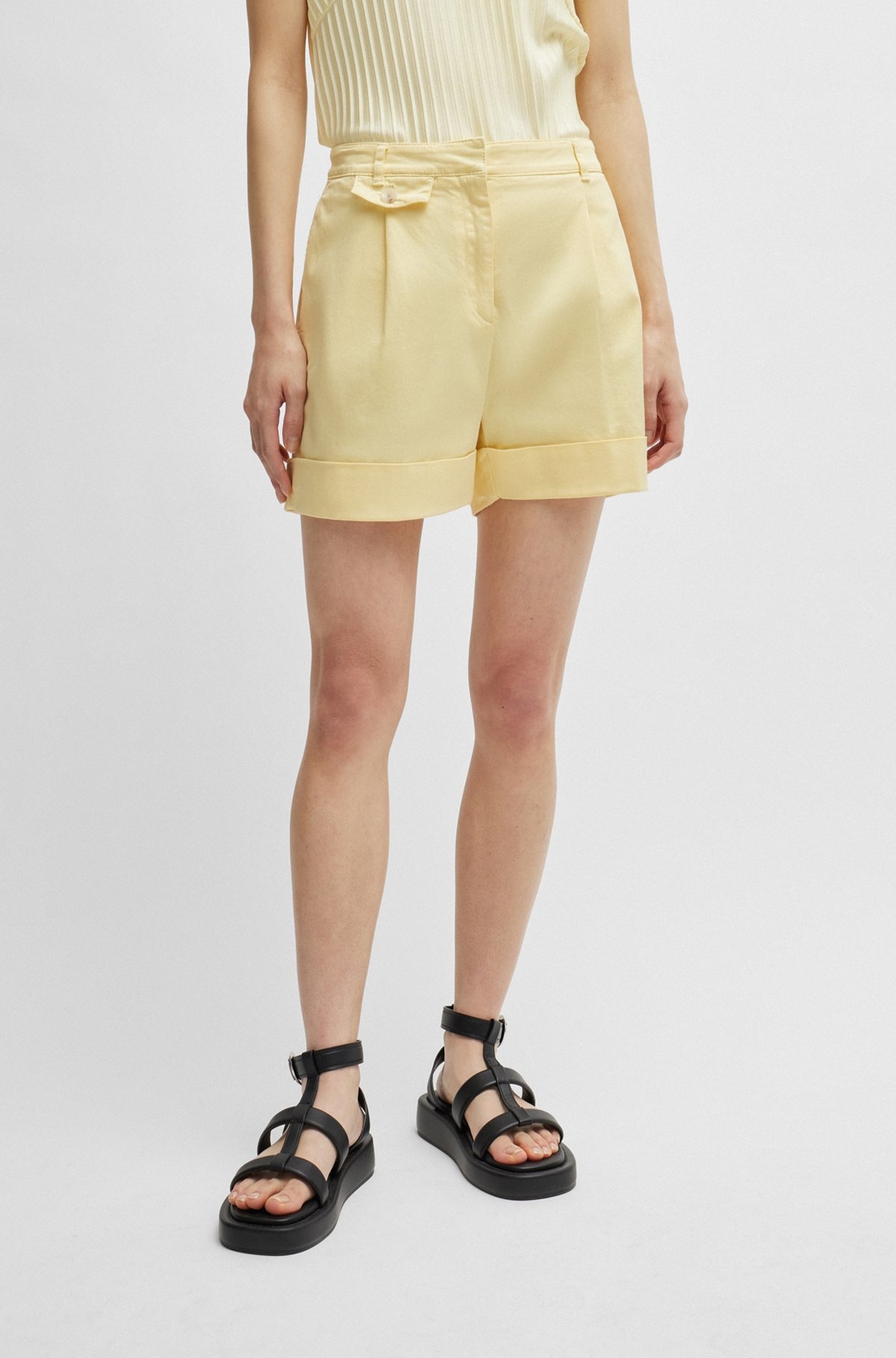 WIDE-LEG SHORTS IN A COTTON BLEND - 2