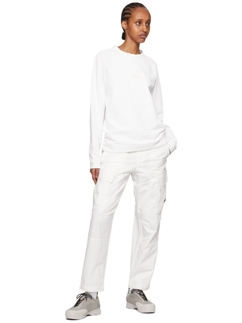 C.P. Company White Embroidered Sweatshirt outlook