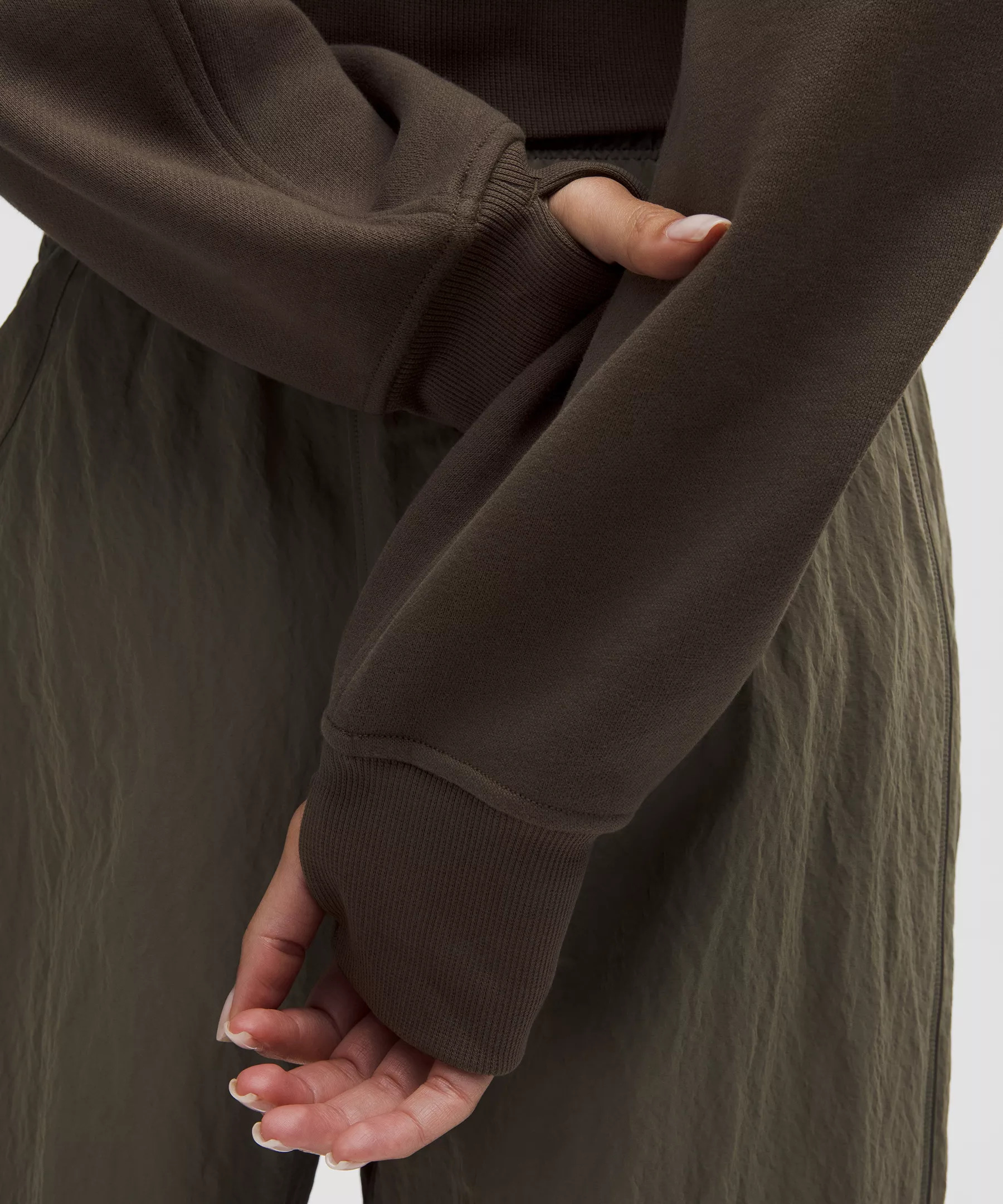 Scuba Cropped Wrap Pullover Hoodie - 6