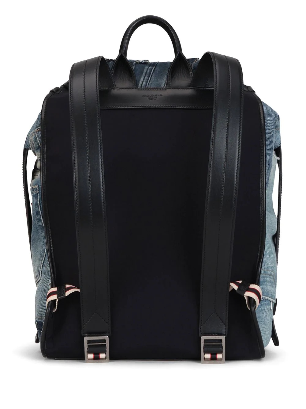 patchwork-design denim backpack - 2