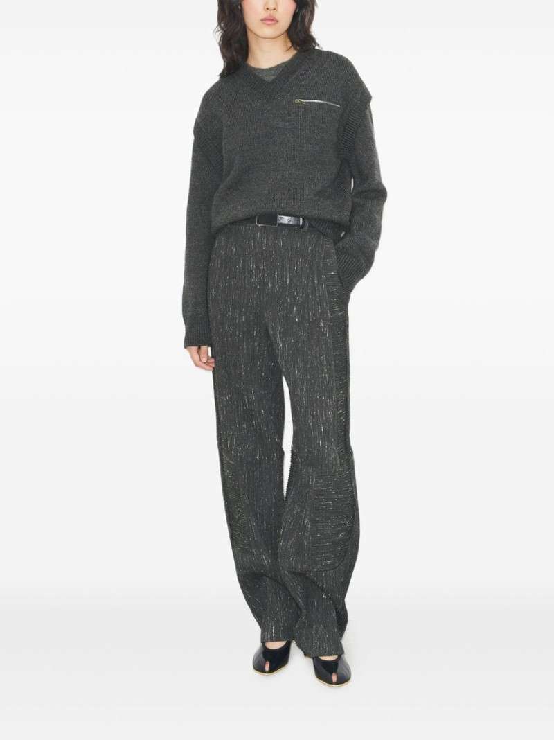TORY BURCH panelled wool-blend trousers outlook