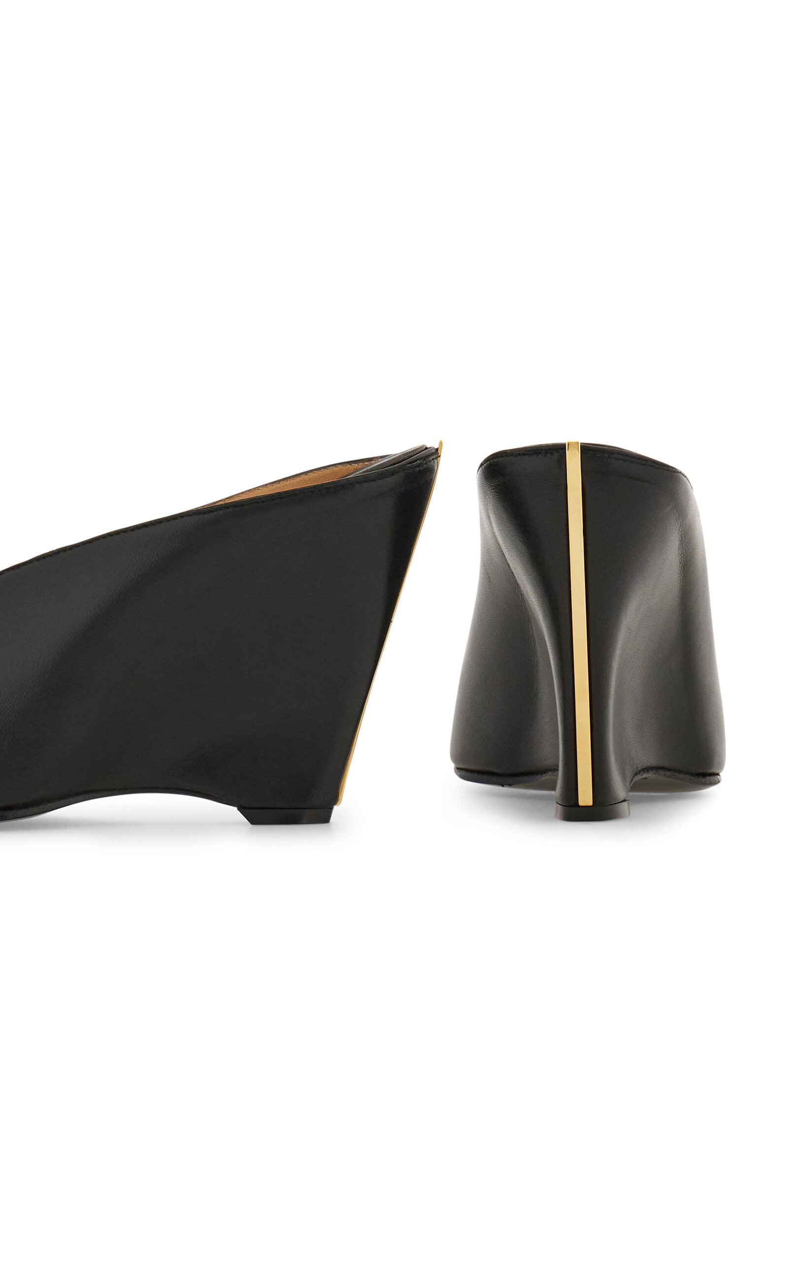 Alicia Leather Wedges Mules black - 6