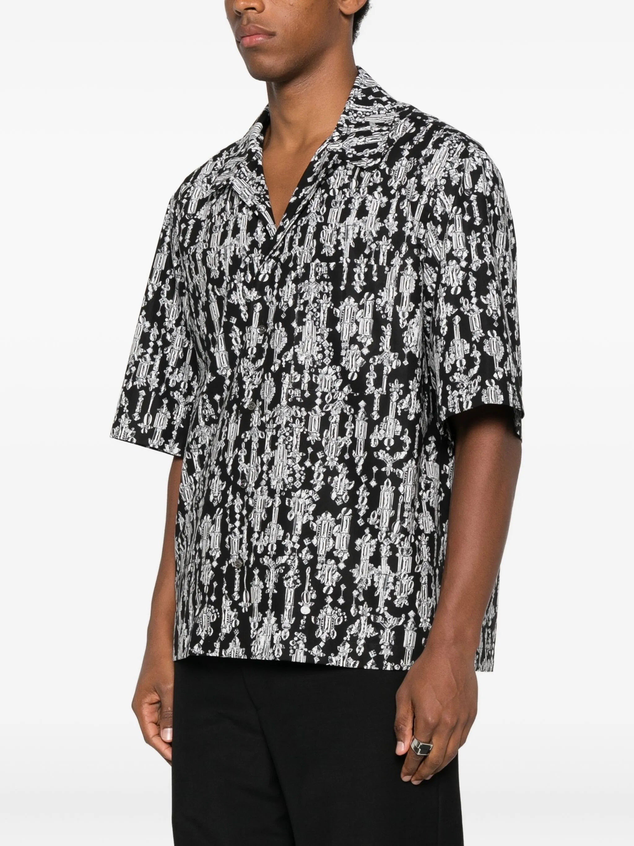 Alexander Mcqueen Crystal-pattern Short-sleeve Shirt - 4