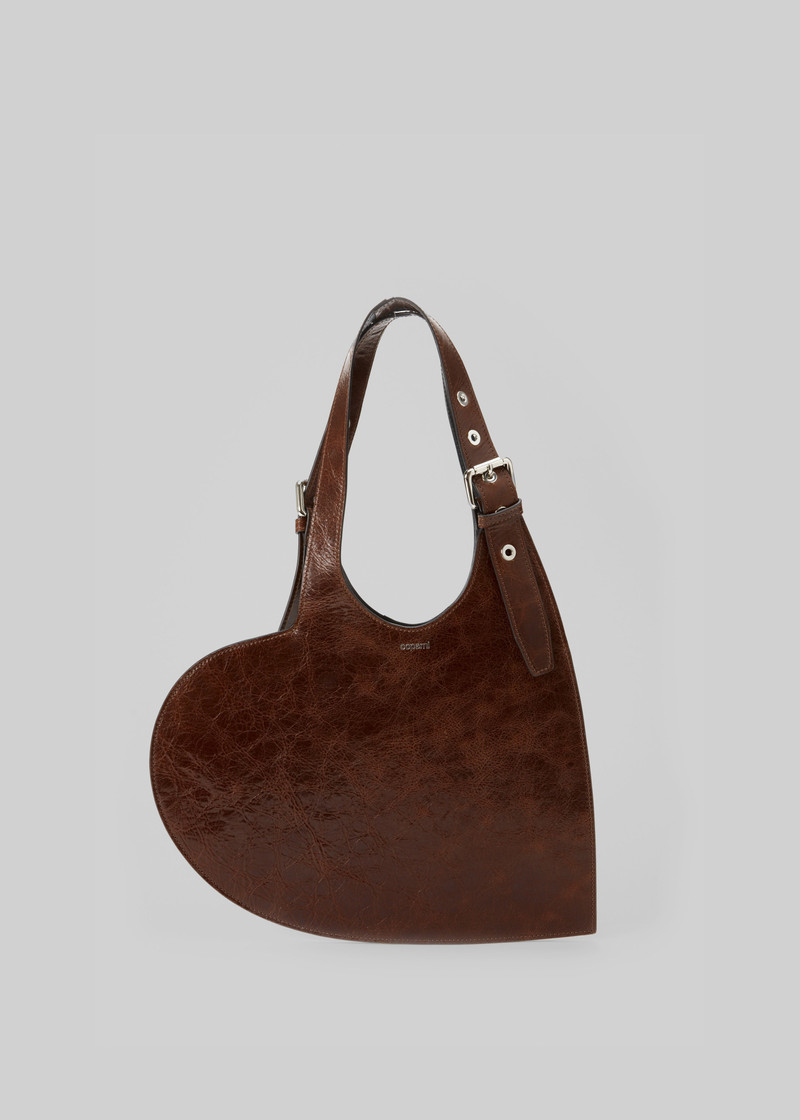 Coperni Belt Heart Tote Bag - Brown 1
