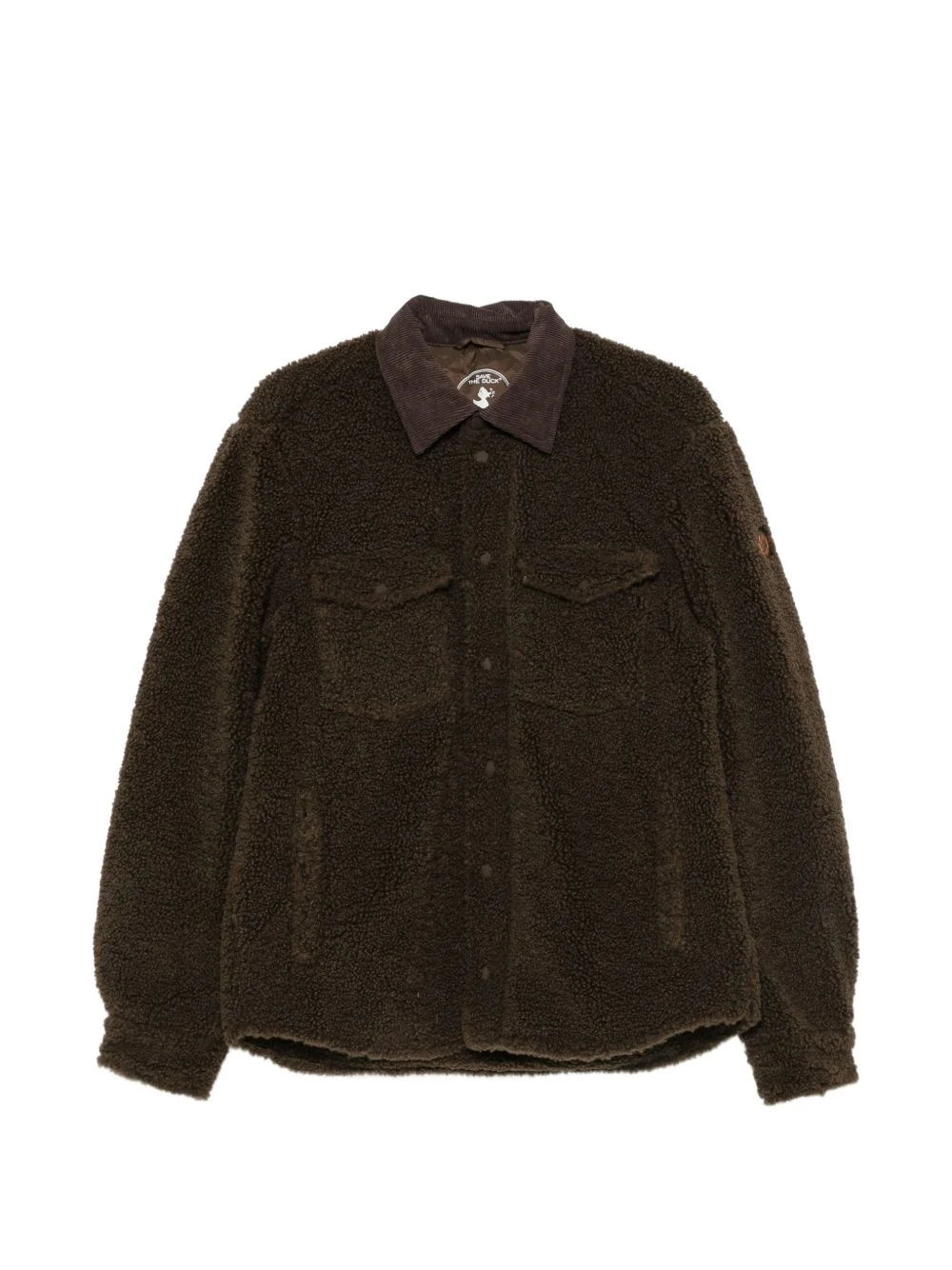 fleece corduroy-collar shirt jacket - 1