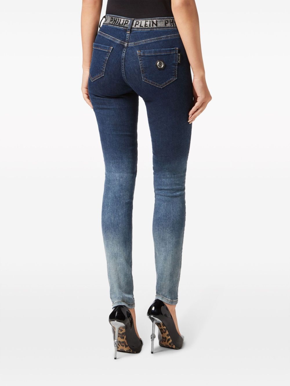rhinestone-embellished gradient-effect jeans - 2