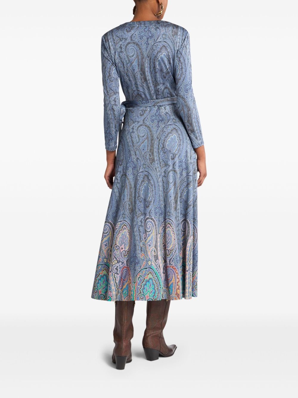 paisley wrap dress - 3