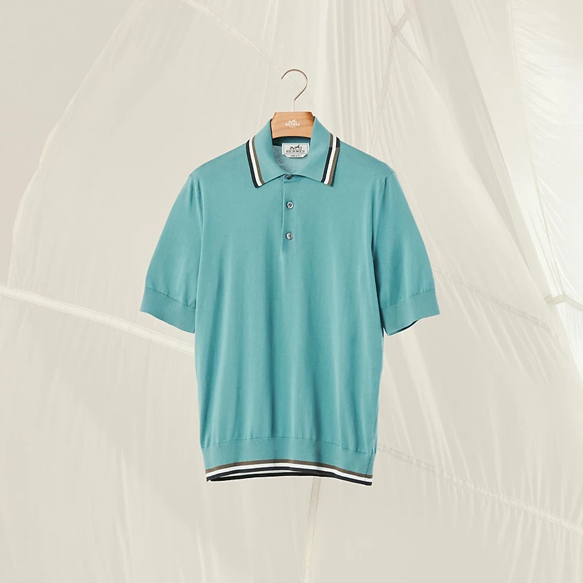 "Rayures & twist" V- neck polo shirt - 4