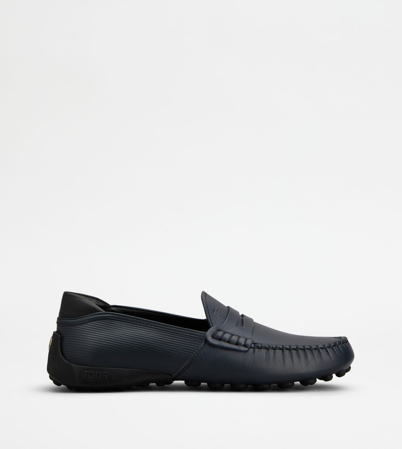 LOAFERS IN LEATHER - BLUE, BLACK 1