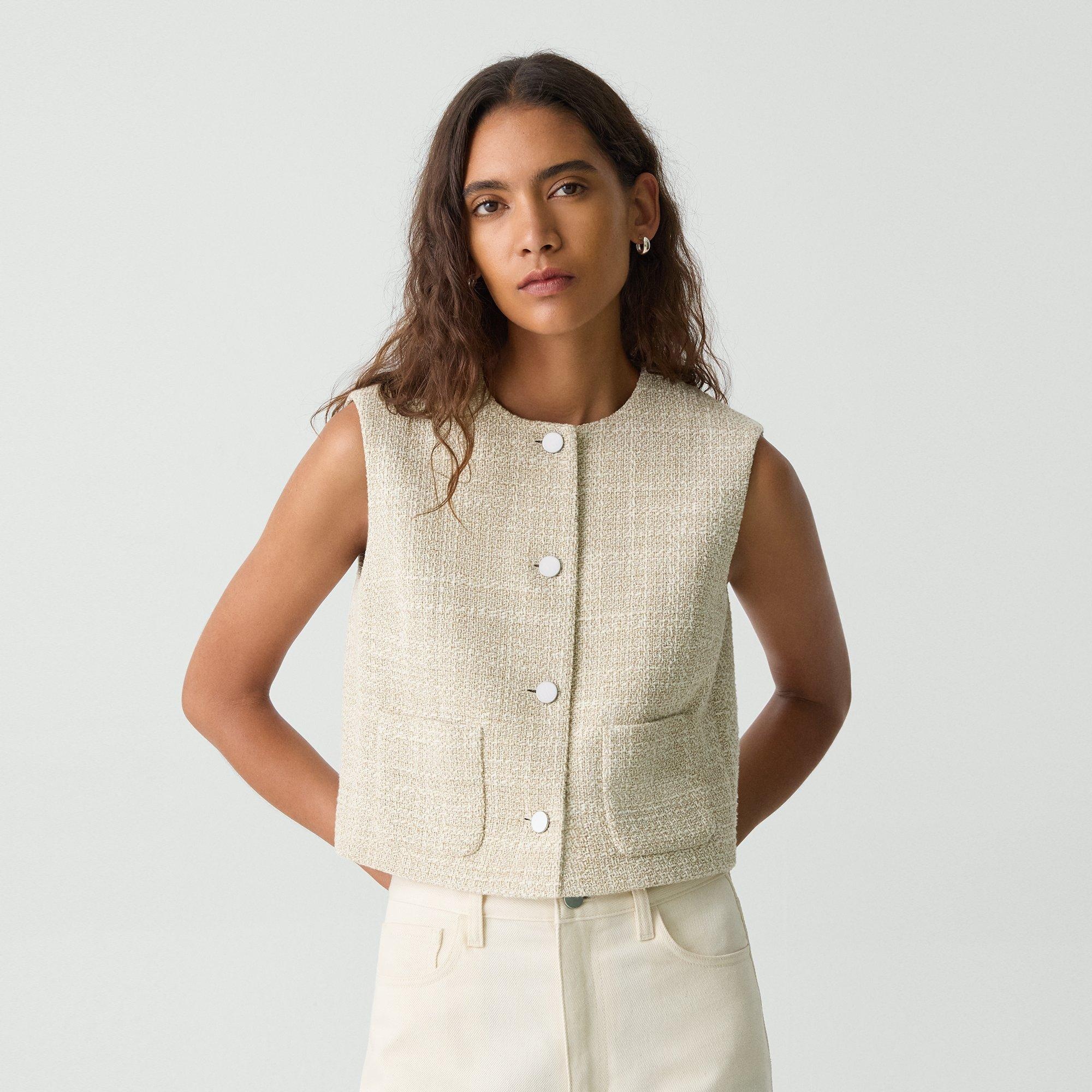 Patch Pocket Vest in Texture Tweed - 2