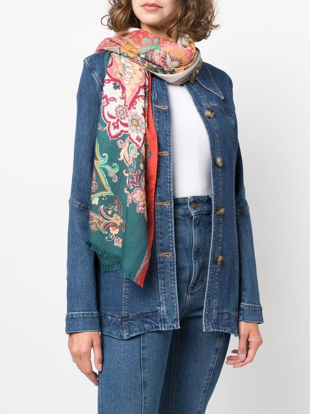 floral-print scarf - 2