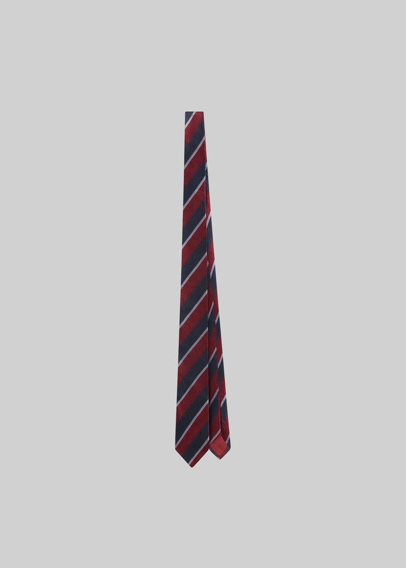 Lene Striped Tie - Burgundy - 1