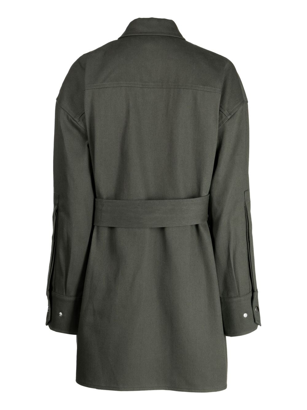 belted-waist shirt jacket - 2