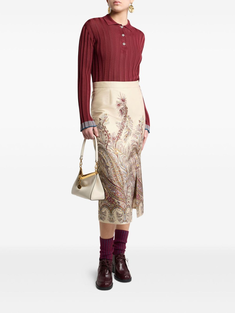 Etro ribbed polo top outlook