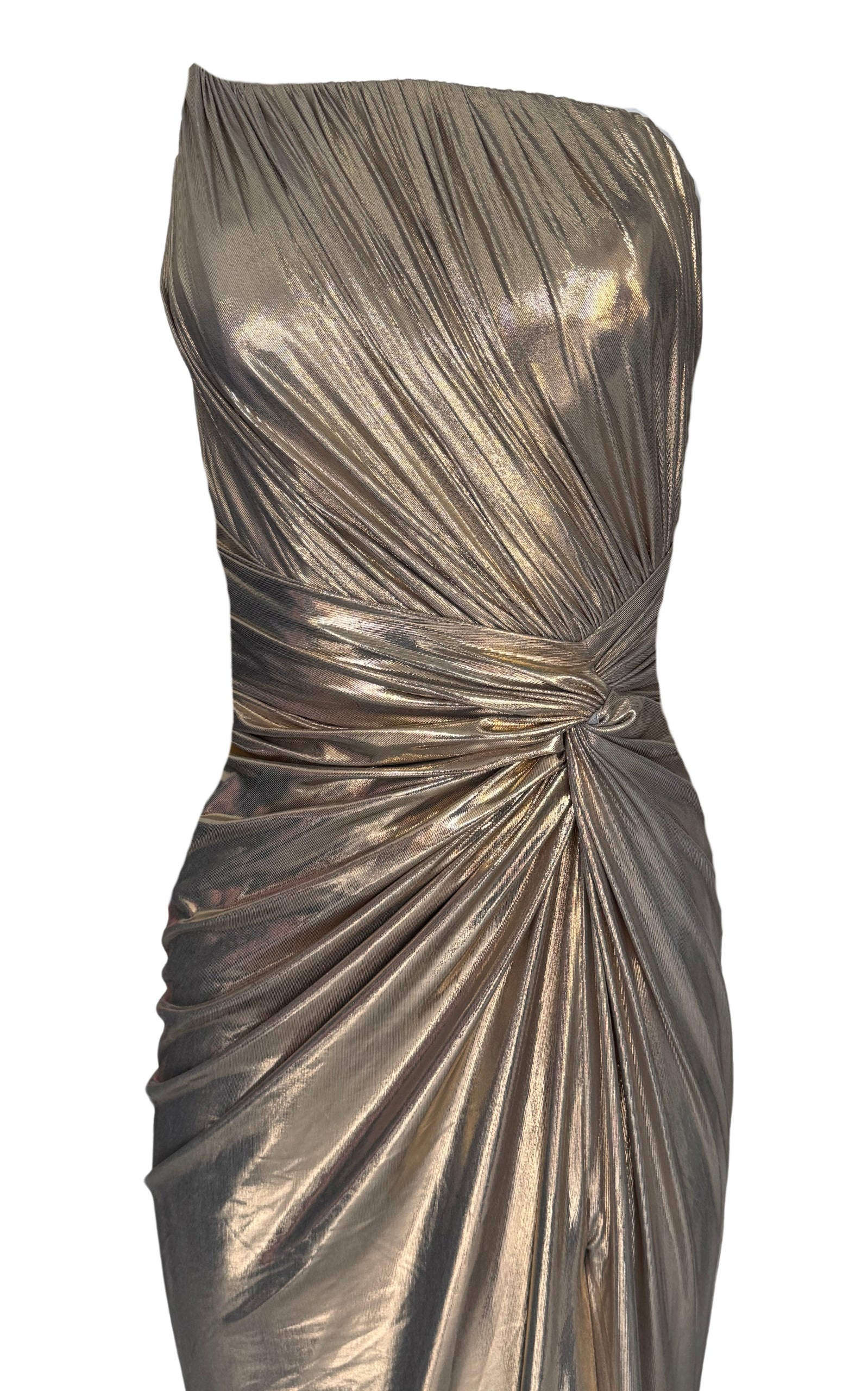 Cult Moda - Gold Metallic Cocktail Prom Dress - 8