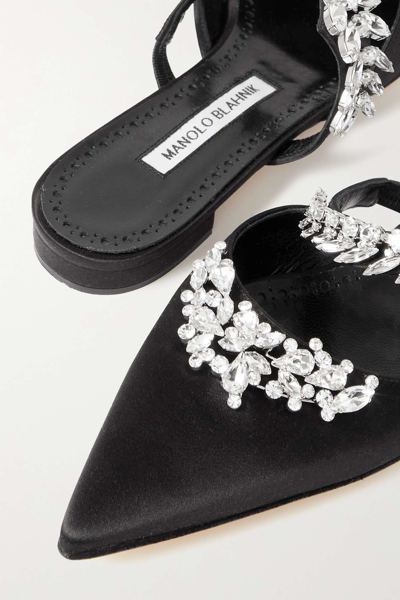 Lurum 45 crystal-embellished satin mules - 4