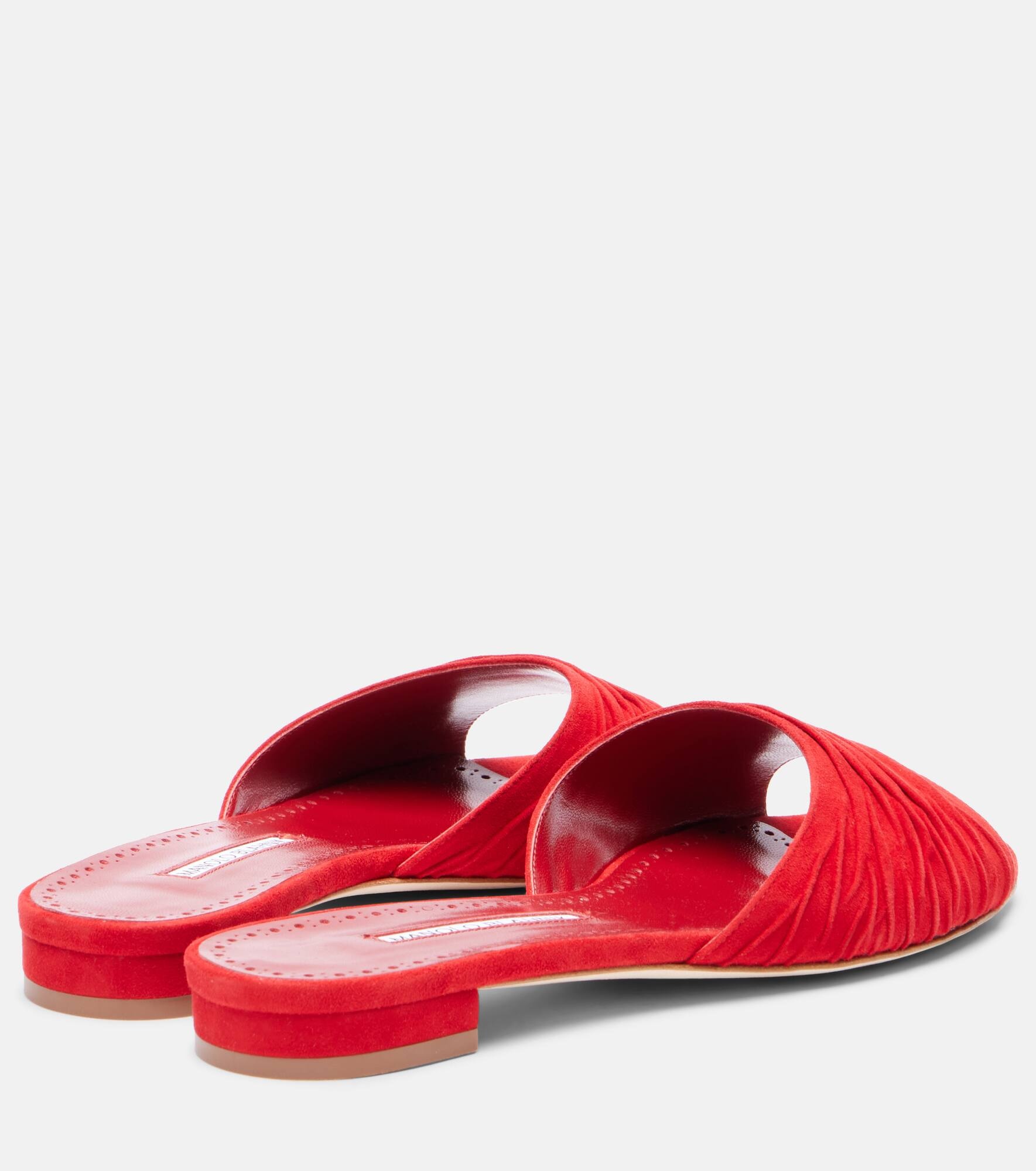 Piruaflat gathered suede slides - 2