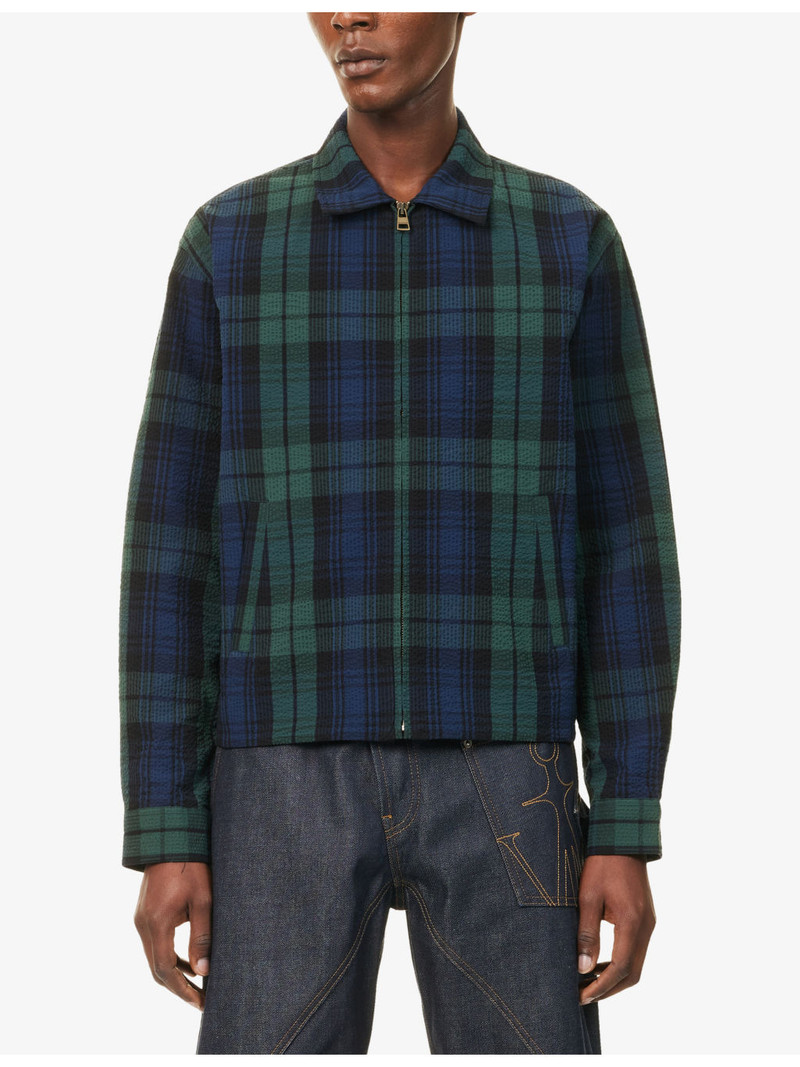 Front-Zip Check Cotton Shirt 3