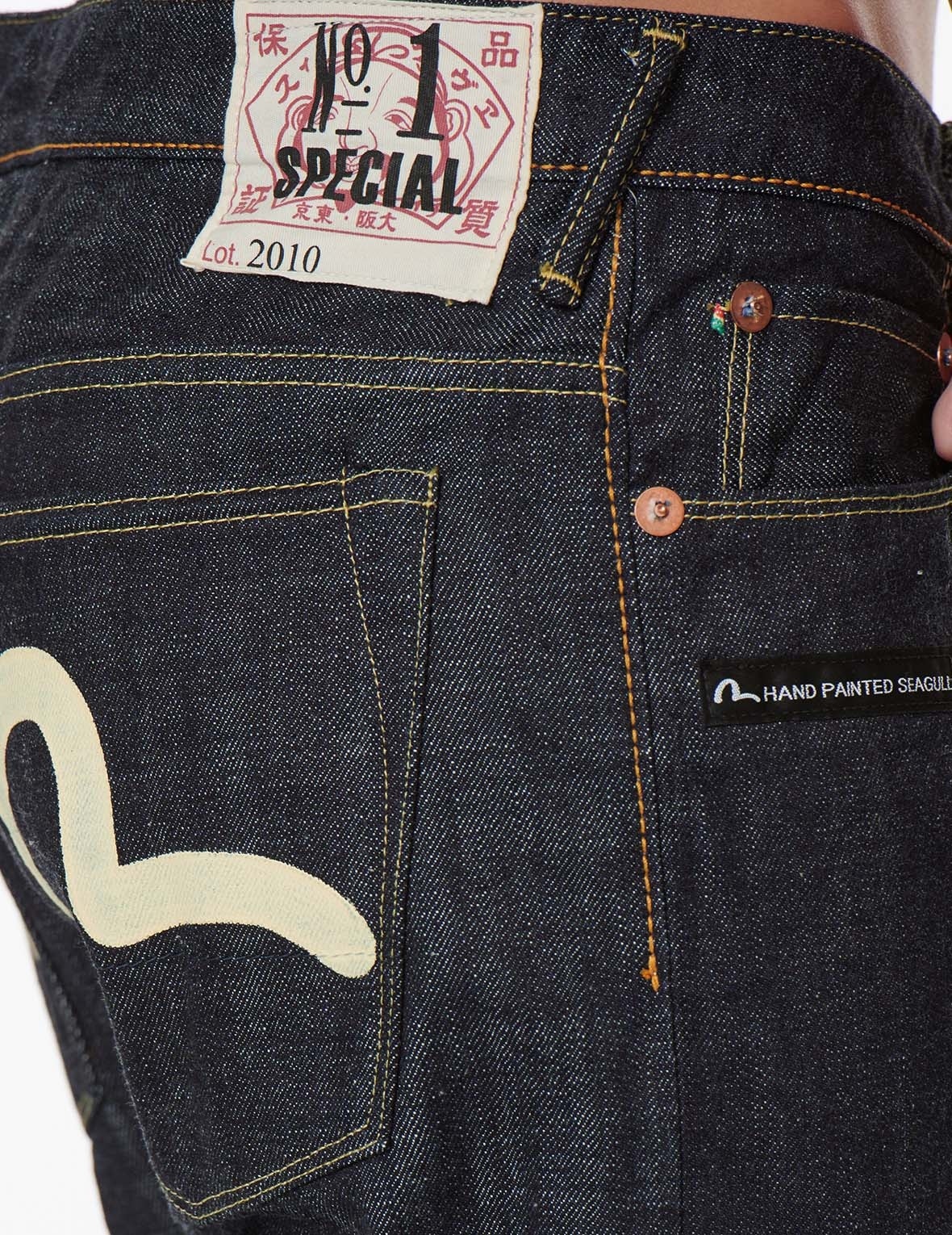 HANDPAINTED SEAGULL SLIM STRAIGHT FIT SELVEDGE DENIM JEANS #2010 - 11