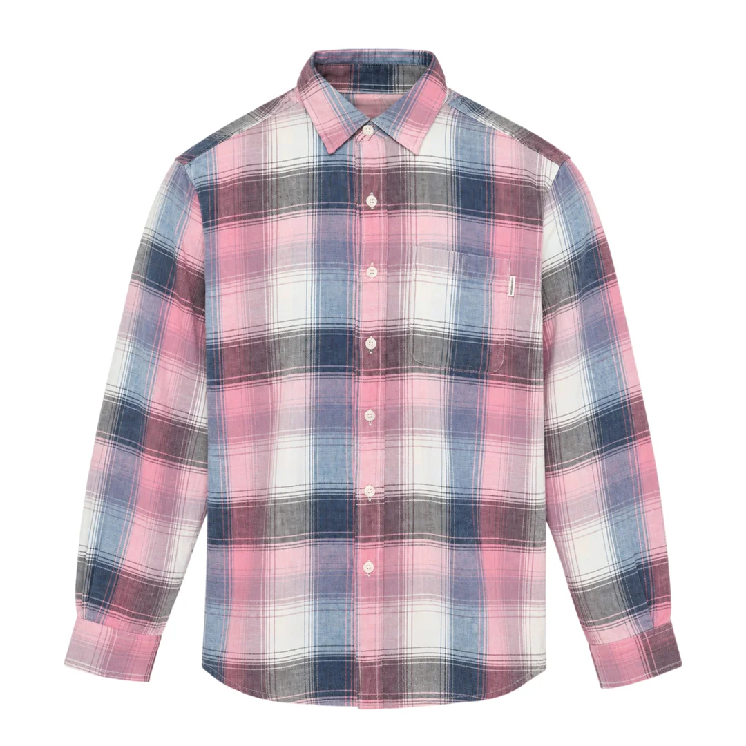 Washed Check Long Sleeve Shirt - 1