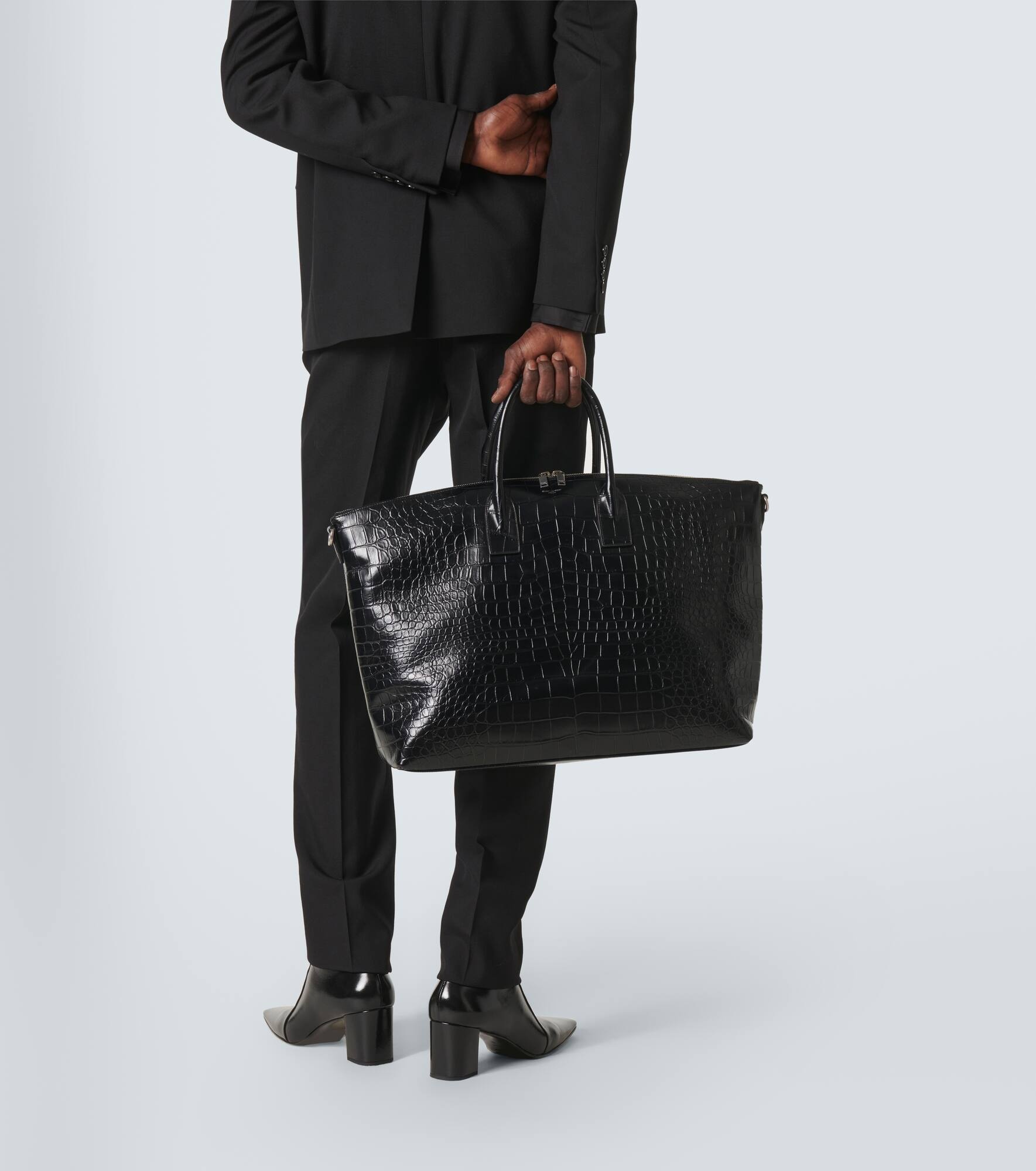 Giant croc-effect leather tote bag - 2