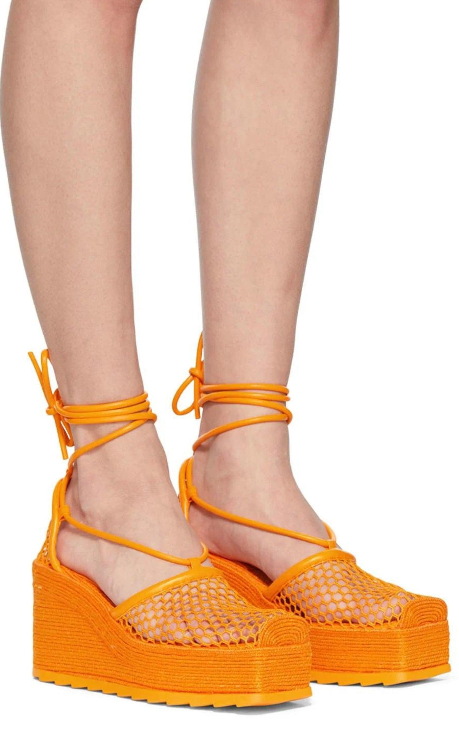 Leather and Mesh Espadrilles - 6