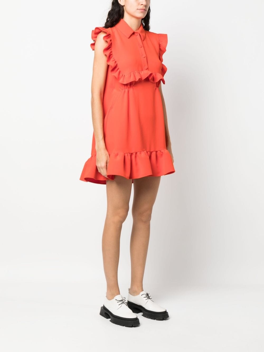 ruffle-detail mini dress - 3