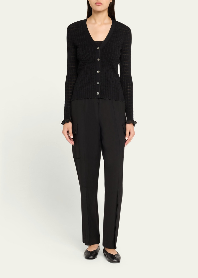 3.1 Phillip Lim Ruffle-Trim V-Neck Cardigan outlook