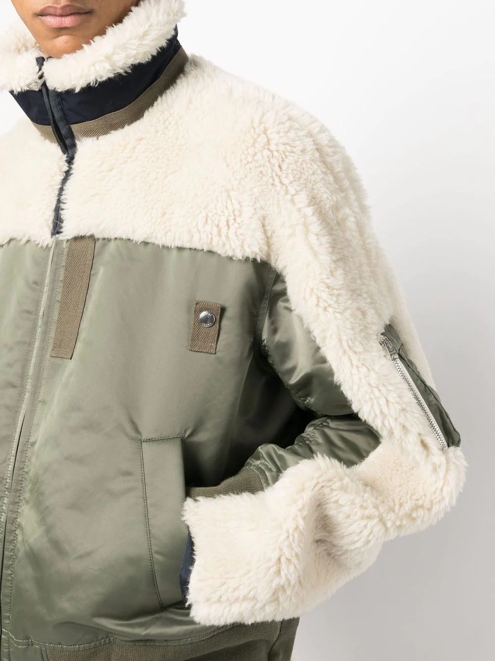 panelled funnel neck jacket - 5